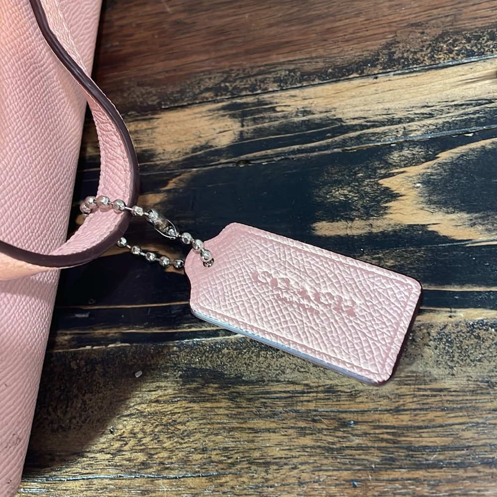 Coach petal pink handbag nice shape some nics along handle as shown - beautiful! - Picture 6 of 17